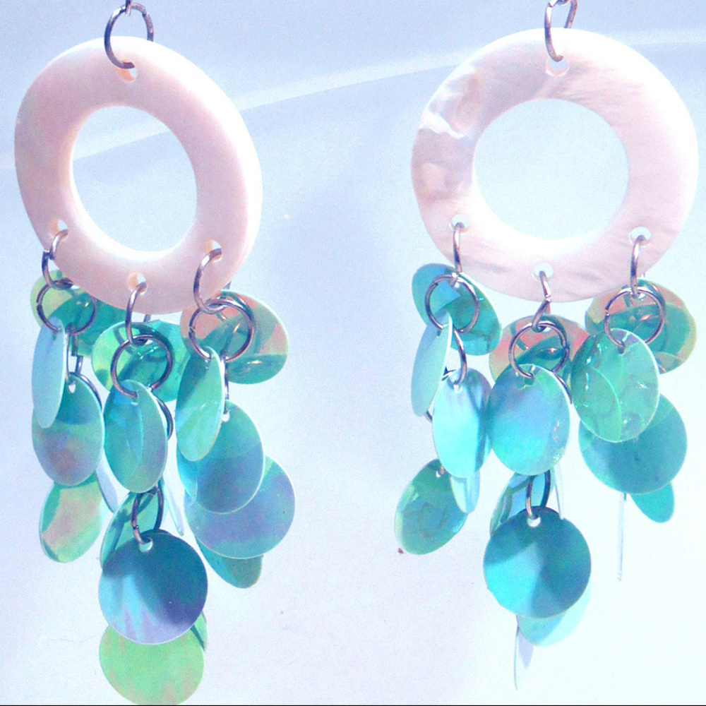 Blue Glam Dreamcatcher Chandelier Earrings jewelry